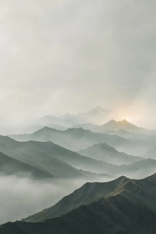 《雾后的山》横幅海报